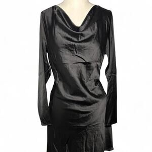 Black satin cowl neck Dress size M